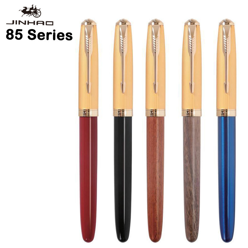 JINHAO 85 Classic Style All Steel/Wood/Plastic Fountain Pen 0.38mm 0.7mm Nib Ink Pens School Office Supplies Students Stationary