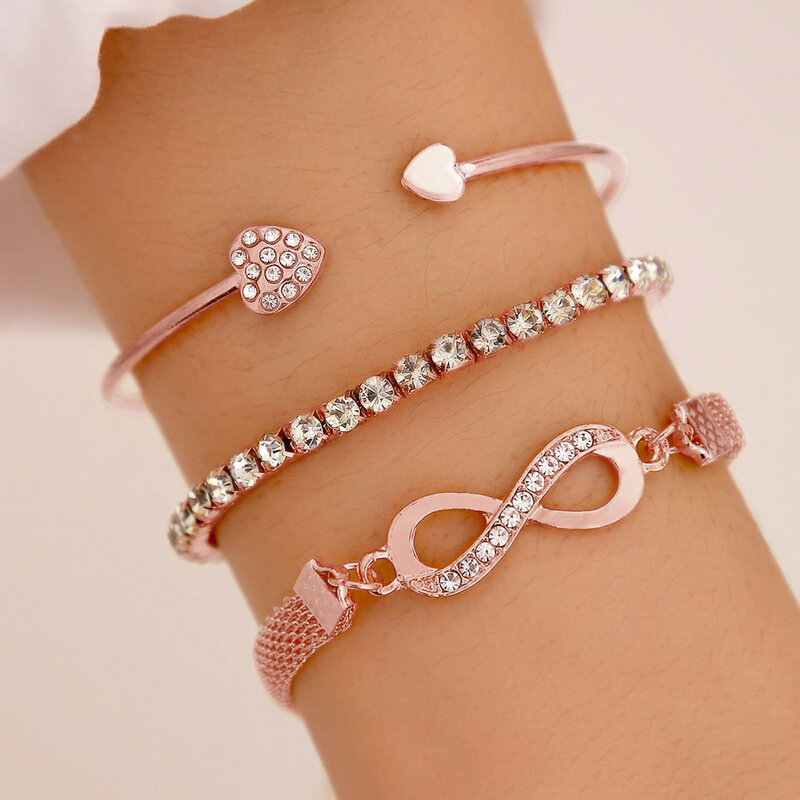 European and American Infinity Diamond Bracelet Personality Simple Unisex Fashion Hand Jewelry