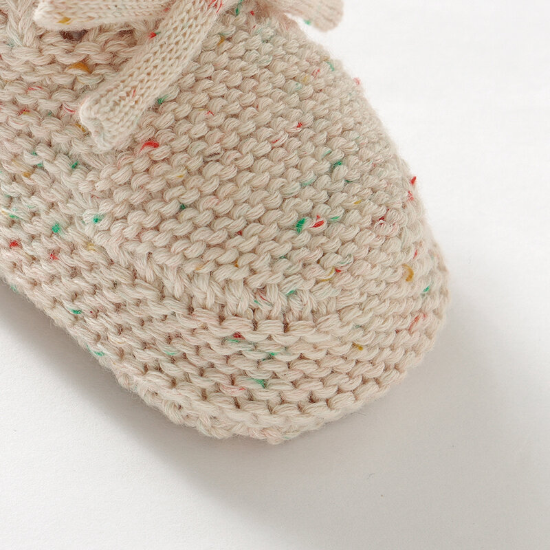 Baby Shoes Cotton Knit Toddler Slip-On Bed Shoes Handmade 0-18M Footwear Newborn Girls Boy Boots Fashion Solid Warm Infant Socks