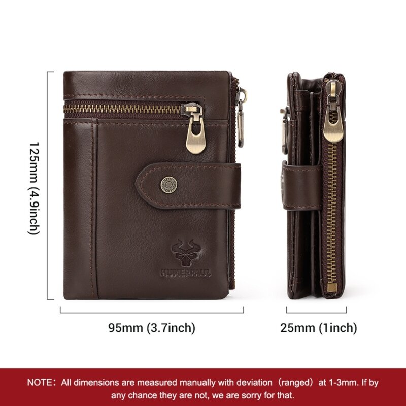 RFID-кошелек, блокирующий двойной кожаный держатель для кредитных карт, дорожный кошелек для монет, подарок E74B