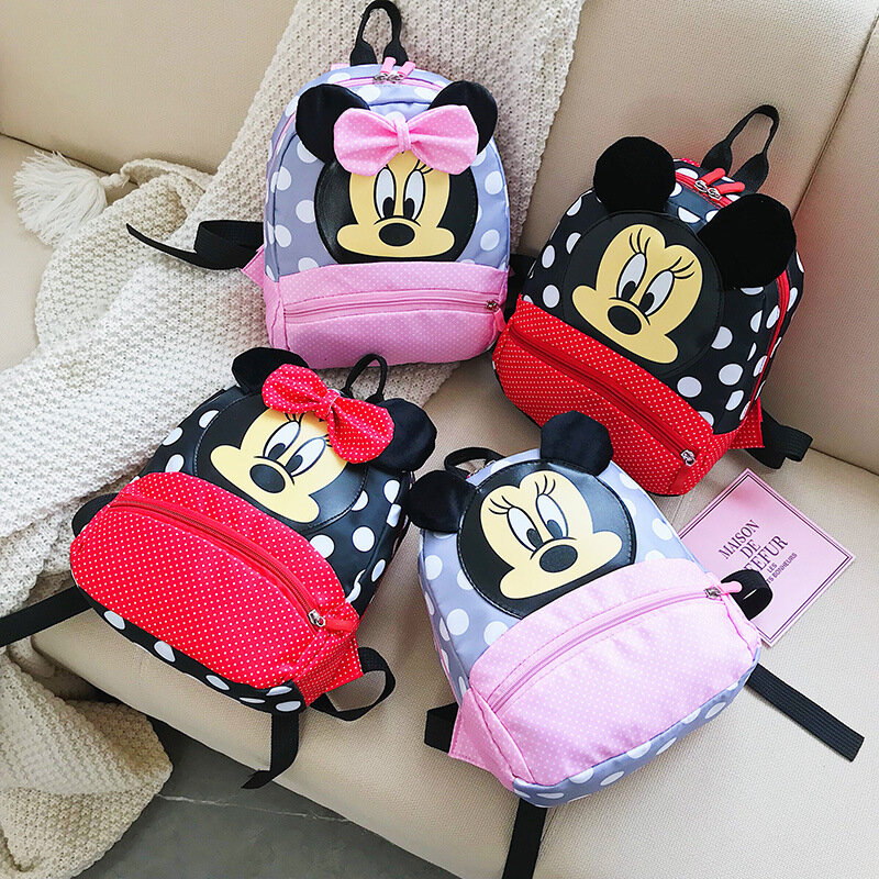 Disney Cartoon Backpack For Baby Boys Girls Minnie Mickey Mouse Children Lovely Schoolbag Kindergarten Schoolbag Kids Gift