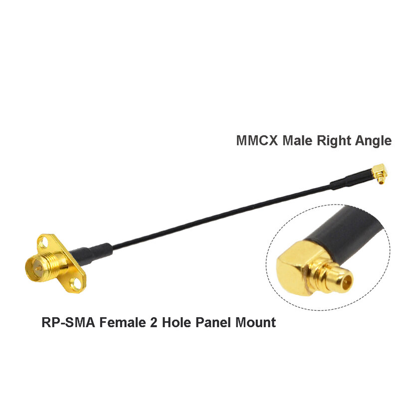 Cable de extensión de antena FPV para TBS Unify PandaRC VTX, 1 piezas MMCX a SMA/RP-SMA hembra, con brida de montaje en Panel RF1.37
