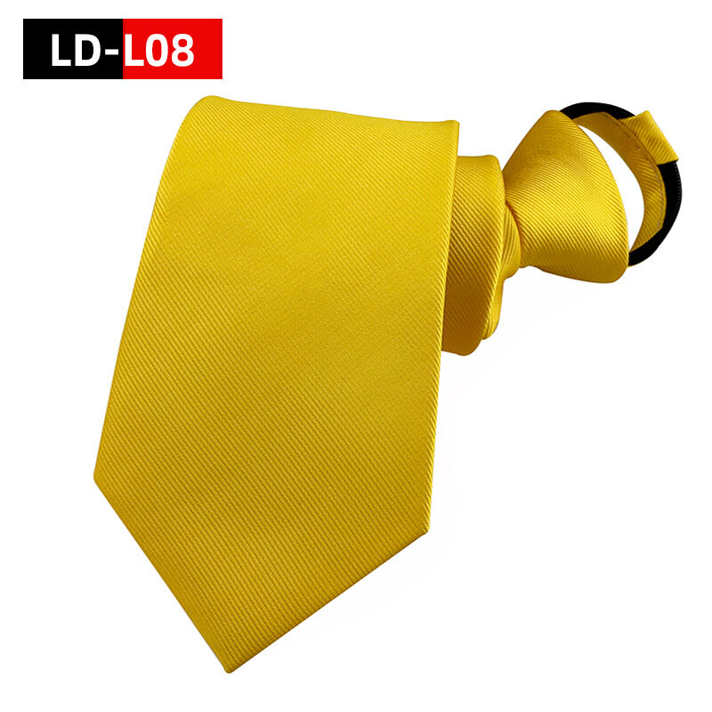 High Quality 8CM Minimalist Solid Color Adjustable Zipper Tie for Office Business Wedding Fashion Versatile Style Necktie