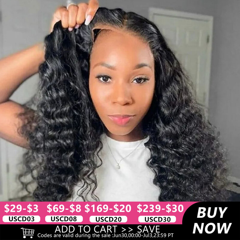 New Glueless Wig 30 32Inch Deep Wave 13x6 Lace Front Wig Human Hair 180% Pre-Cut 5x5 Hd Lace Closure Wigs 13x4 Lace Frontal Wig