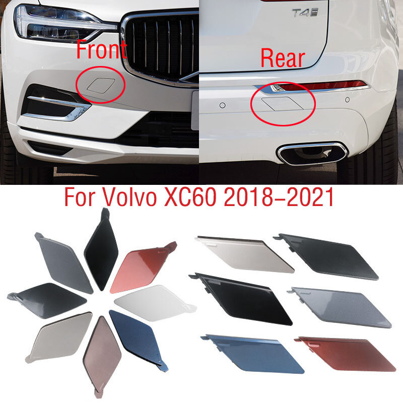 ل فولفو XC60 2018 2019 2020 2021 سيارة الجبهة المصد الخلفي سحب هوك غطاء غطاء مقطورة نقل العين غطاء