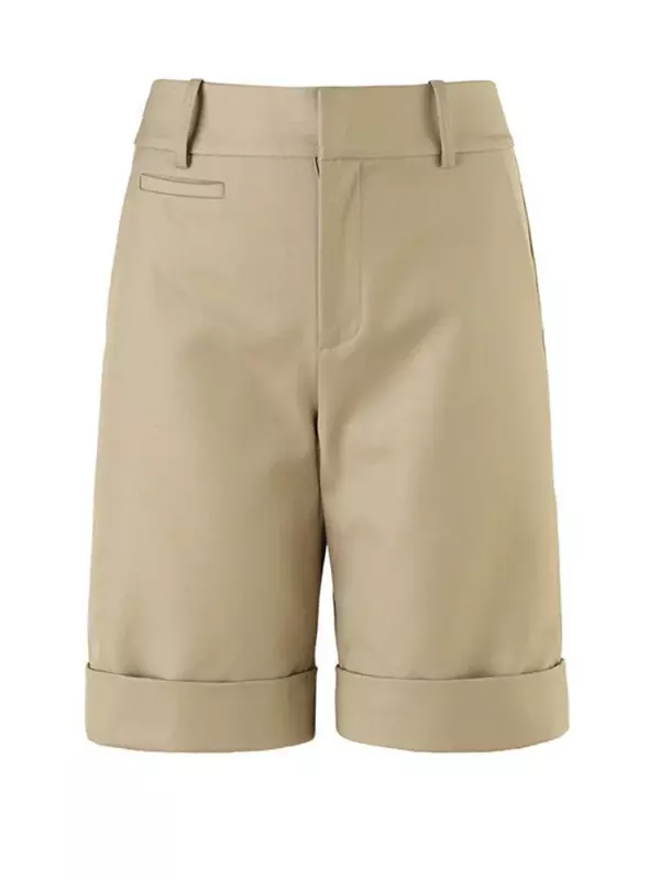 Pantaloncini da donna a vita alta al ginocchio pantaloni dritti con cintura pantaloncini estivi per donna pantaloncini da donna moda ufficio bianco