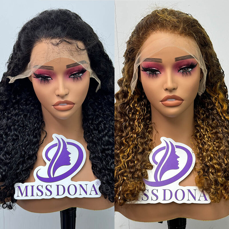 12A Double Drawn 13x4 Lace Frontal Hair Wig Burmese Curl Human Hair Wigs Piano Color 4/27 Hair Wig