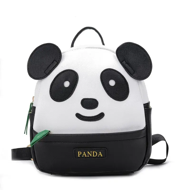 Koreanischer Stil Mini Kindergarten Schule Rucksack für Mädchen Panda Kinder niedlichen Bücher tasche Pu Leder Rucksack