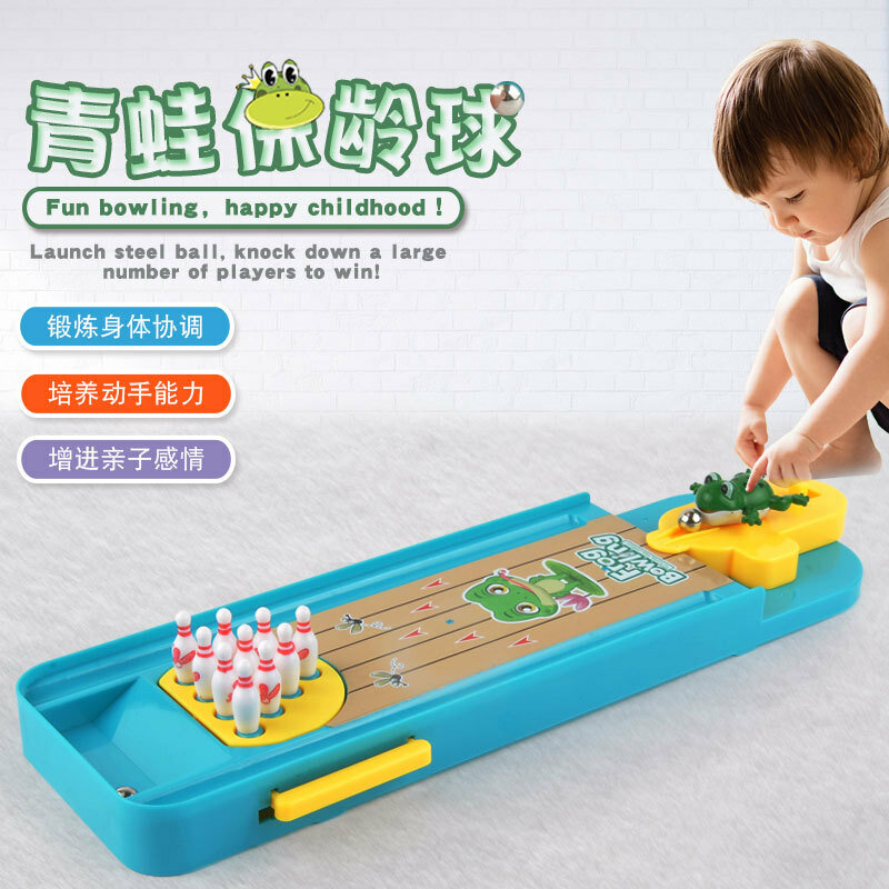 Katak Bowling Puzzle menjalankan permainan Mini mesin lucu ejeksi bola permainan Desktop pesta festival bayi laki-laki perempuan hadiah mainan anak ulang tahun