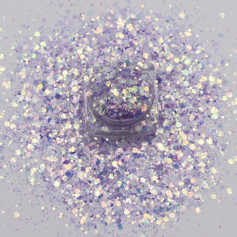 Arirval-escamas iridiscentes con purpurina hexagonal mixta, accesorios para decoración de uñas, 10 g/bolsa
