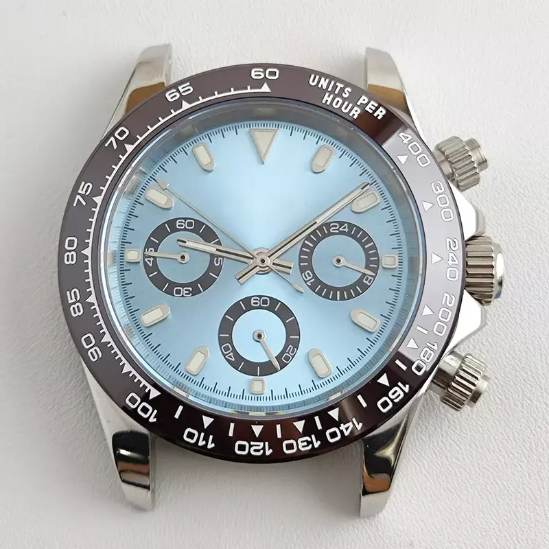 Men's Chronograph Panda Dial Watch substituição, Daytona movimento, assistir peças, ferramentas de reparo, caso mecânico, 39mm