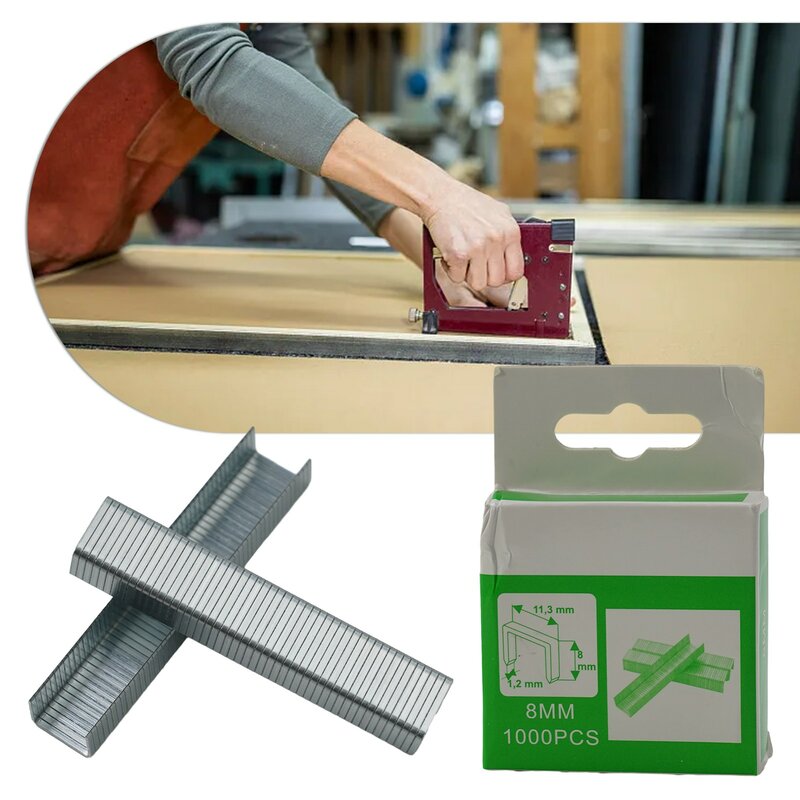 Werkzeuge Heftklammern Nägel 1000 Stück 12mm/8mm/10mm Brad Nägel Tür nagel Verpackung Silber Stahl T-förmige U-Form Holz möbel