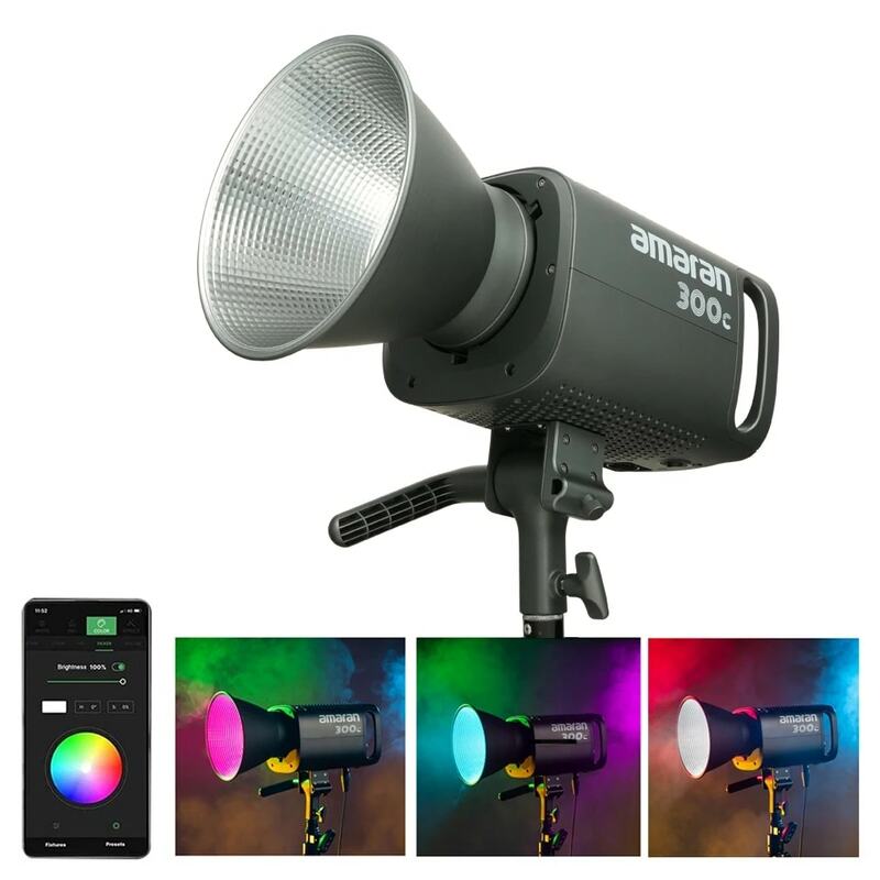 Aputure Amaran 300c COB Photography Lighting 2500-7500K Bi-color RGB Bowens Mounts Sidus Link App Control for Video Recording