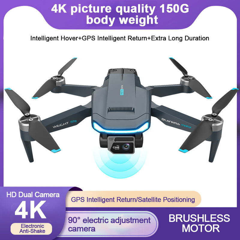 NEW F194 Mini Wifi Drone 4K HD Dual Camera 5G WIFI FPV Foldable Drone Long Distance 1000M Pesawat Racing Drone vs F195