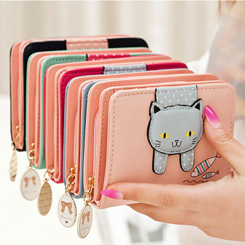 Portefeuille Anime Portable pour femme, petit sac à main de luxe, pochette mignonne, poche à monnaie