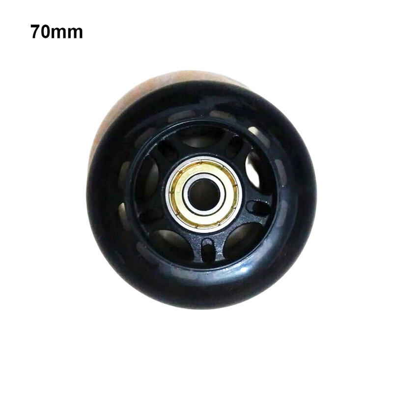 Inline Skating Shoe Wheel Shockproof Hockey Roller Portable PU Casters Replacing Parts Skateboard Accessory  Black 70mm