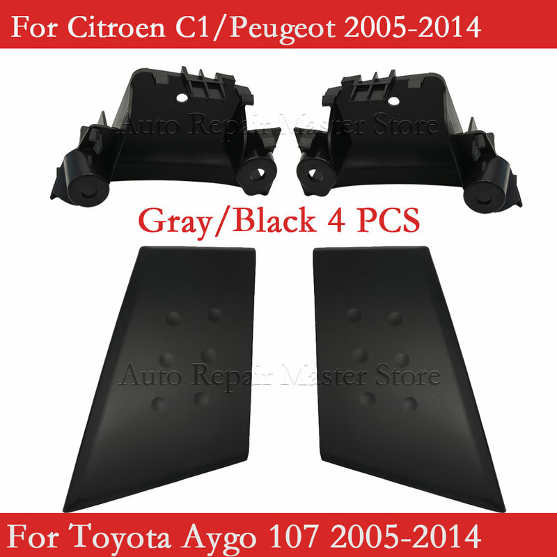 Manija Interior Negra y gris para Peugeot 107 Toyota Aygo Citroen C1 2005-2014, hebilla de puerta, cubierta de mano, Base de reposabrazos para BYD F0