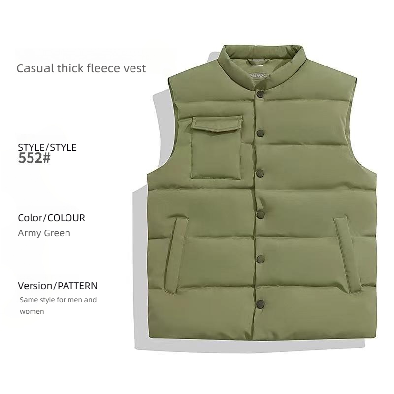 Four Season New Men Cotton Camping Hiking And Fishing Vest Jacket Sleeveless Down Waistcoat Jacket Male Casual Vest Coat