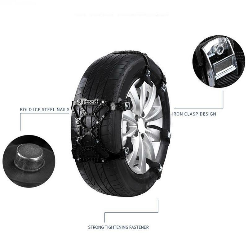 Anti-skid Snow Chains for Cars Car Tire Chains Winter Snow Tyre Cable Ties Auto Outdoor Snow Tire Chain Emergency Accessories