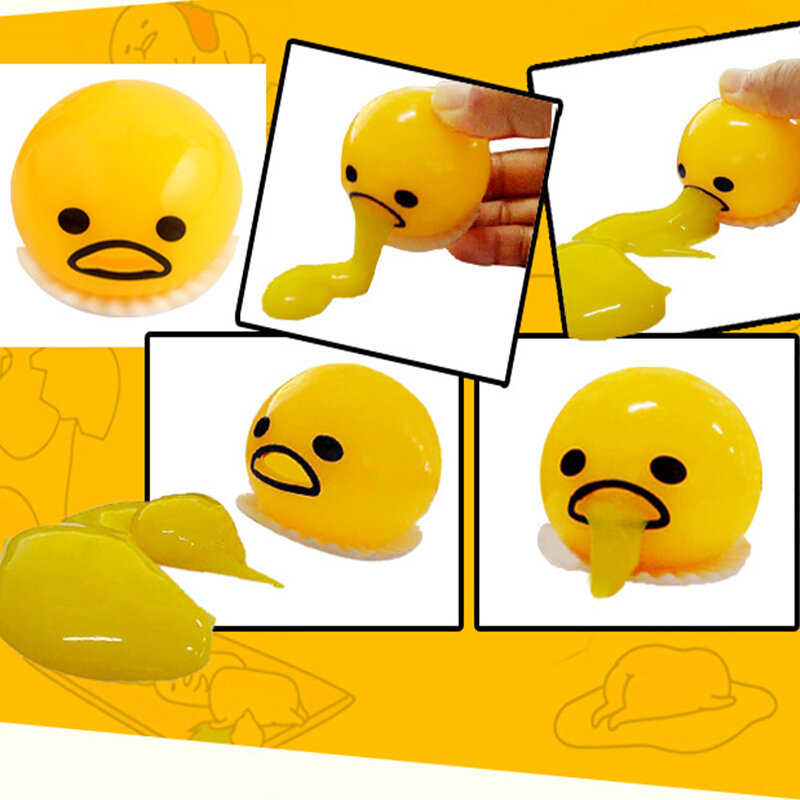 Puking Kuning Telur Bola Stres dengan Goop Kuning Meringankan Stres Mainan Lucu Meremas Rumit AntiStress Menjijikkan Telur Mainan Hadiah Anak-anak