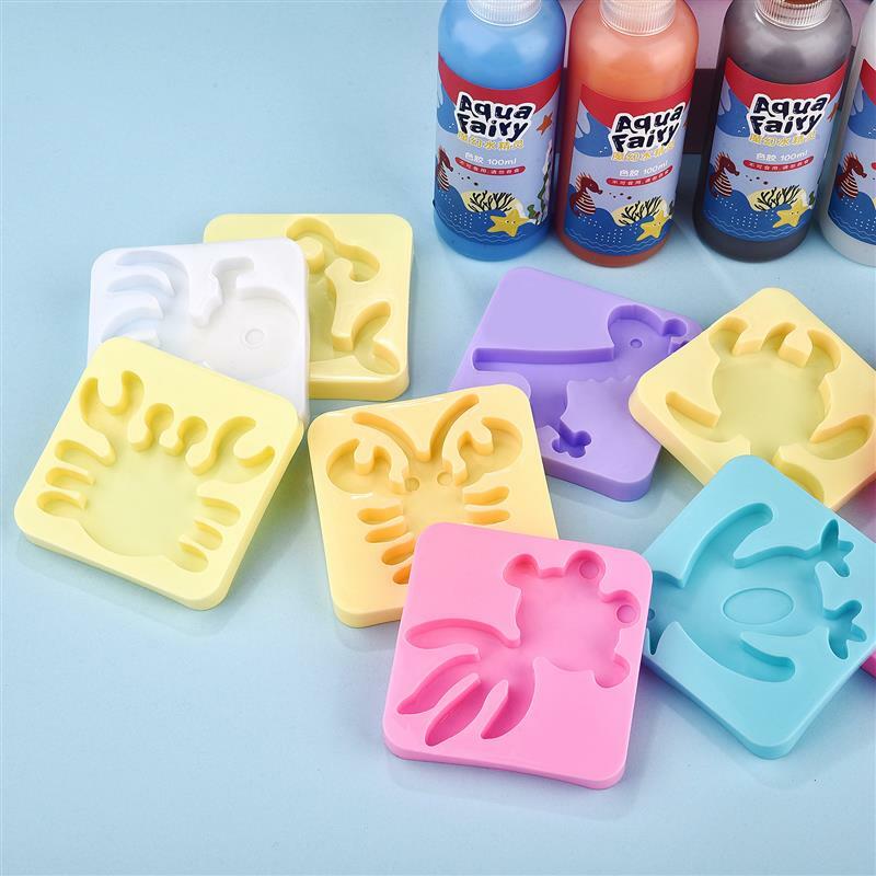 Autocollants de peinture d'animaux faits à la main pour enfants, kits de moule 3D faits à la main, ensemble de jouets Aqua DegradGel, cadeau de bricolage