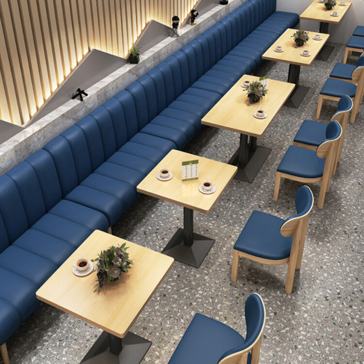 ชุดโซฟาโต๊ะและเก้าอี้ไม้เนื้อแข็งสำหรับร้านอาหารร้านอาหารร้านขนมสไตล์เรียบง่ายปรับแต่งได้