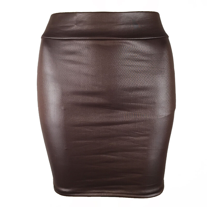 Minifalda ajustada de cintura alta para mujer, de cuero PU, cómoda, suave, para ir a la calle