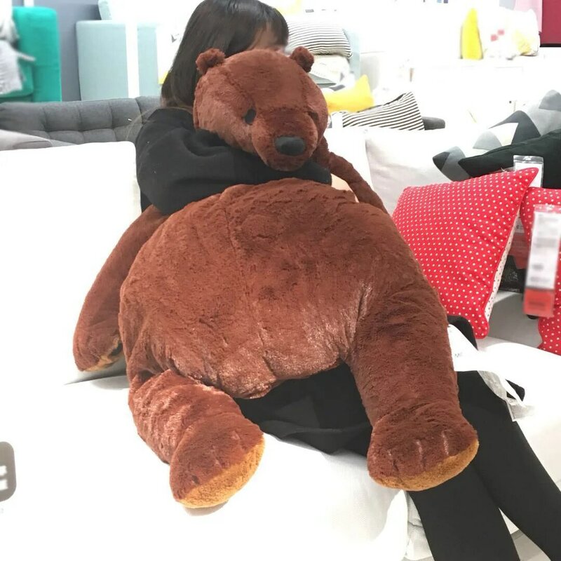 100CM Simulation Brown Bear Giant Plush Teddy Bear Toy Stuffed Animals Soft Cushion Girl Kids Birthday Gift