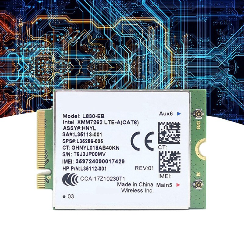L830-EB 와이파이 카드 + 2Xantenna 4G LTE L830 L35286-005 LTE 모듈, Cat6 300Mbps, HP 640 650 G5 840 846 850 G6 X360 830
