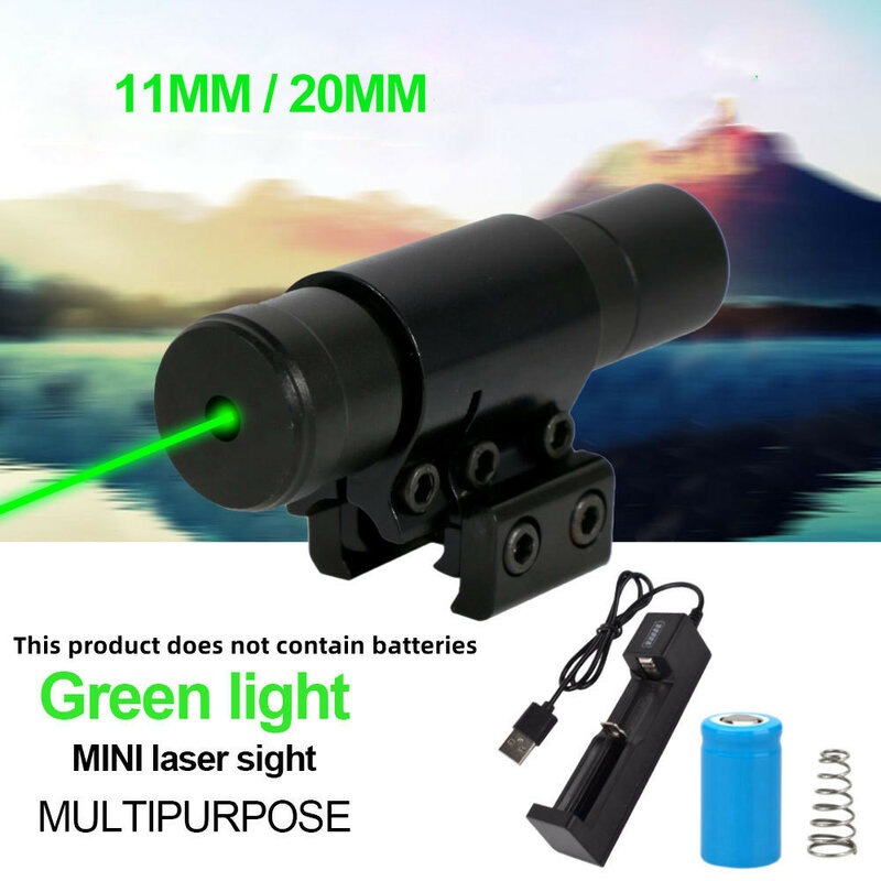 Dulmini-Viseur laser vert avec support de rail pour fusil, collimateur de chasse, 11mm, 20mm