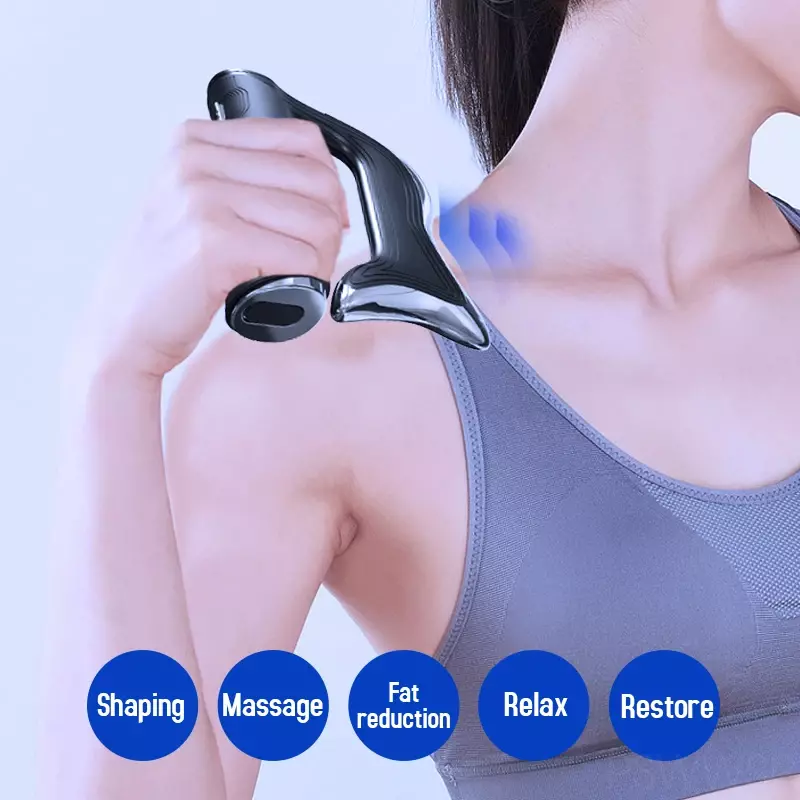 Pistolet de massage VIP électrique, grattoir Guasha, masseur corporel EMS, micro-courant, massage par vibration des muscles, des jambes, des bras, du cou et du dos
