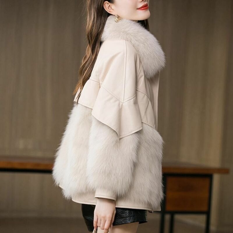 Flocking Coats Autumn Winter Fluffy Zipper Fly Faux Fur Coat Women Elegant Thick Warm   Jackets for  2023 Tops T61