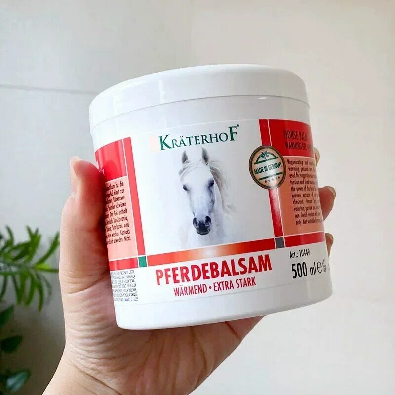 German Krauterhof Horse Chestnut Balm 500ml Pferdebalsam Warmend Extra Stark Warming Massage Gel Relax Calm Muscle Massage Cream