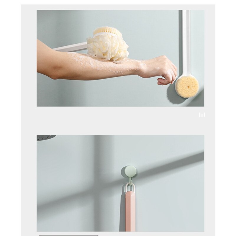 Artefacto de baño de mango largo, cepillo de baño de pelo suave, frotamiento de ceniza de barro con Espuma Azul, 1 pieza
