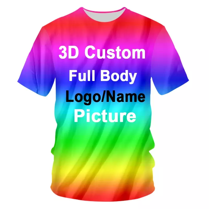 Buat kustom kaus oblong gambar 3D eksklusif Anda, t-shirt Fashion Hip Hop lengan pendek abstrak pria, wanita, kaus anak-anak