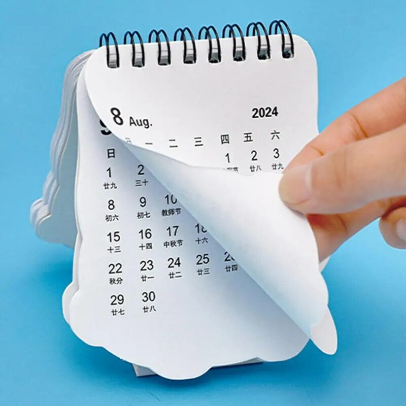 Calendario da tavolo Cartoon Panda Pattern 2024 calendario gestisci le attività del piano temporale Mini calendario Home School Office