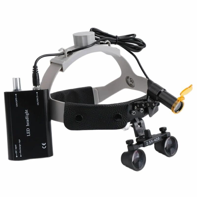 2.5X Surgical Loupes Medical Magnifier With Dental Headlight 5W Headlamp Out Link Battery For Dentist General Surgery