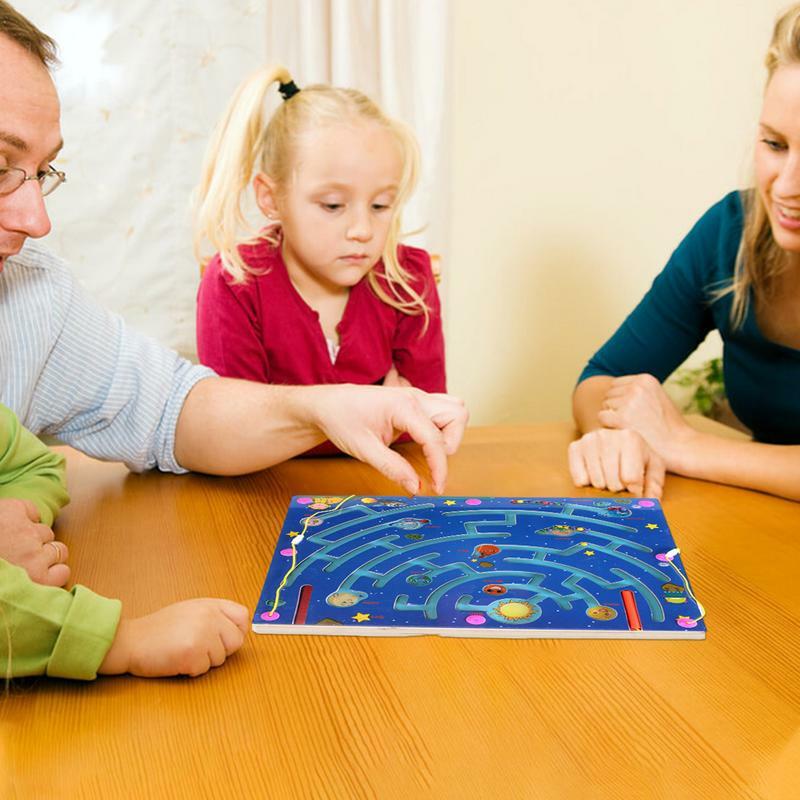 Mainan penyortiran warna labirin magnetik warna & angka labirin belajar menghitung papan Puzzle untuk 3 anak laki-laki perempuan Motor halus