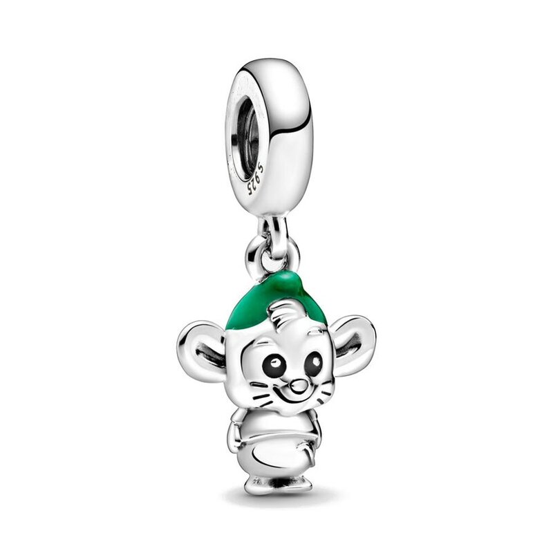 Nuovo 925 Silver Mouse Cartoon Apple Clip Princess pendenti Charms Beads Fit braccialetto Pandora originale gioielli fai da te per le donne 2023