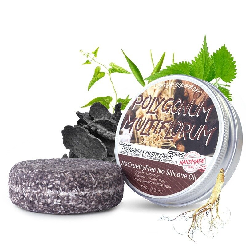 60g Polygonum Multiflorum Handmade Soap Hair Darkening Shampoo Bar Organic Hair Darkening Shampoo Bar for Gray Hair