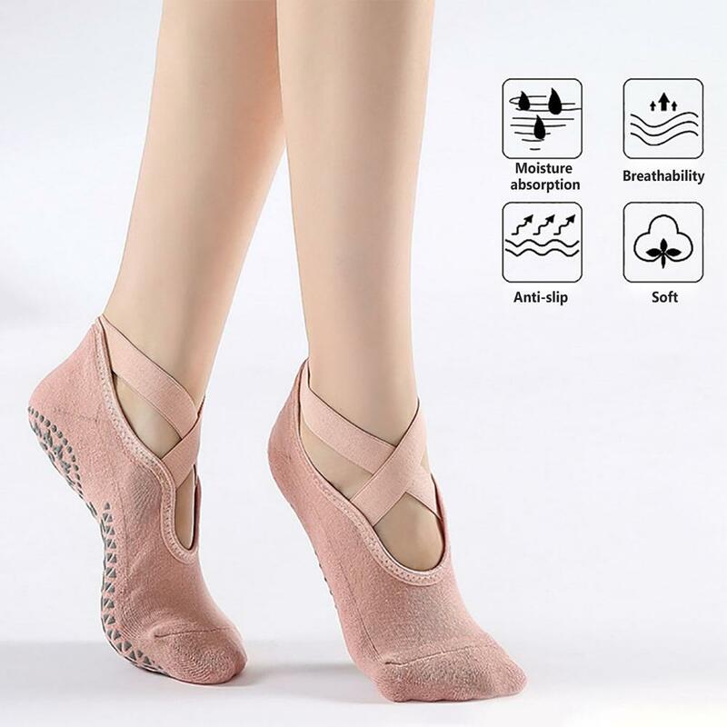 1 Pair Women Sports Yoga Socks Breathable Wear-resistant Non-slip Professional Ballet Dance Socks