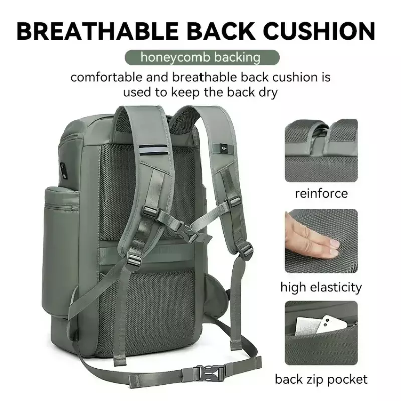 Large Travel Backpack Multifunction Women Outdoor Trekking Waterproof Bags Men's Business Lightweight Backpack With Shoes Pocket
