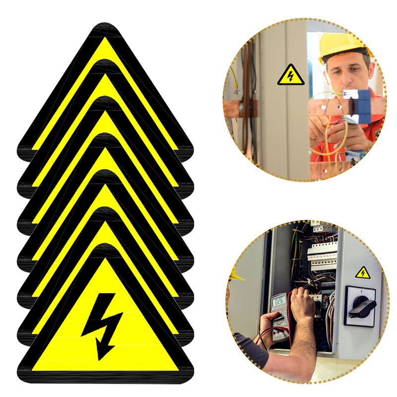 15 Pcs Warning Sign Stickers Electric Shocks Decal Label Applique Labels Panel Safety Decals for