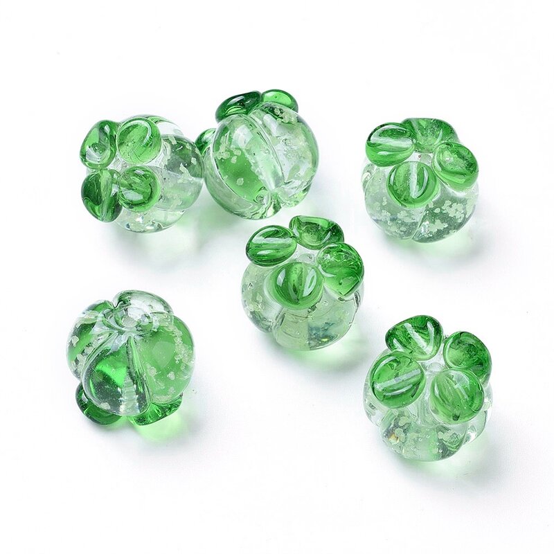 10 pcs perline luminose fatte a mano a forma di zucca colore verde per realizzare ciondoli per orecchini con collana di gioielli fai da te