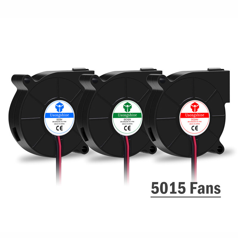 5015/4010/4020 12V&24V Cooling Turbo Fan Brushless 3D Printer Parts 2Pin For Extruder DC Cooler Blower Part Black Plastic Fans