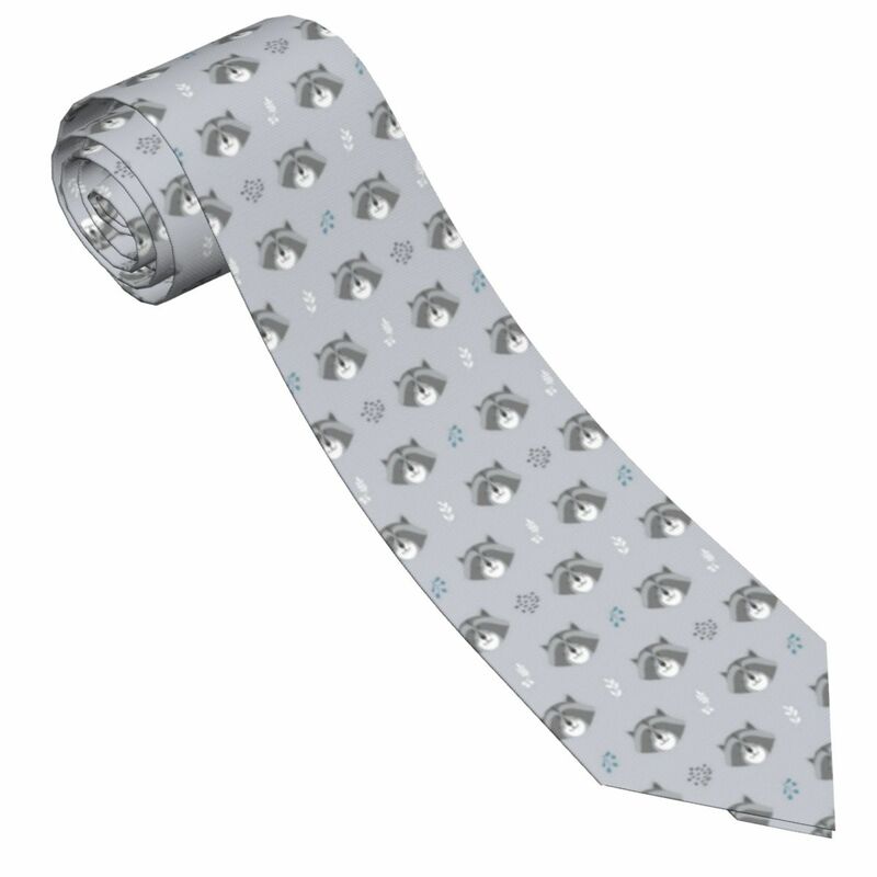 Gravatas de cabeça de guaxinim masculino, gola estreita, fina, casual, clássico, magro, fofo, acessórios, presente