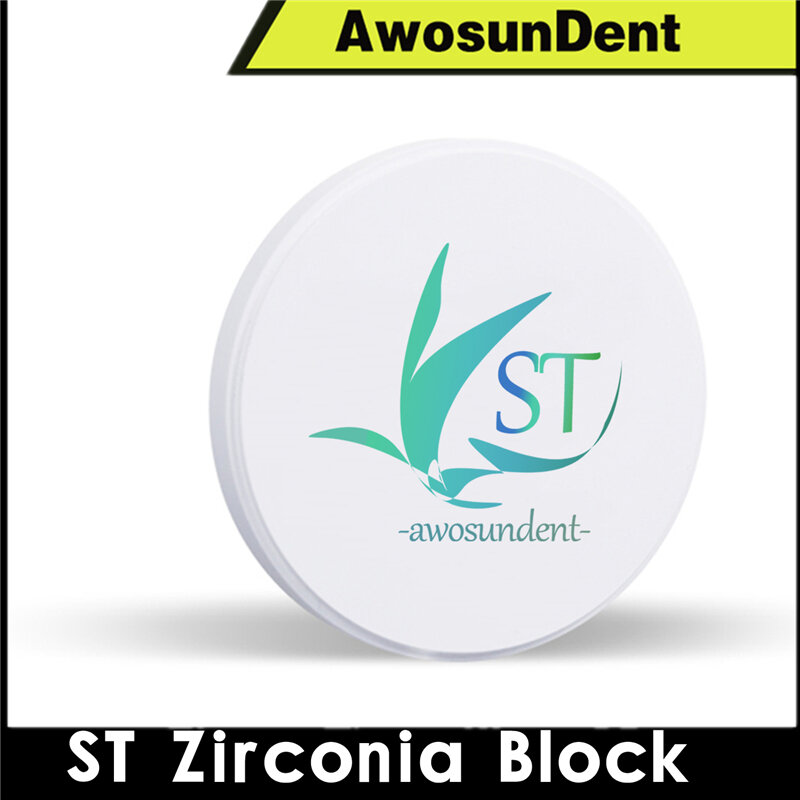 ST A2 A3 98มม.โปร่งแสง Preshaded Zirconia บล็อก CADCAM มิลลิ่งสี Zirconium Blank แผ่นเซรามิค