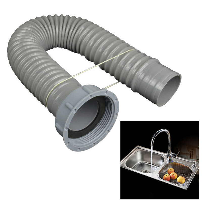 1pc 100cm Kit fognario lavello da cucina tubo di scarico filtro tubo di scarico estensibile miglioramento della casa forniture per il bagno forniture per la cucina