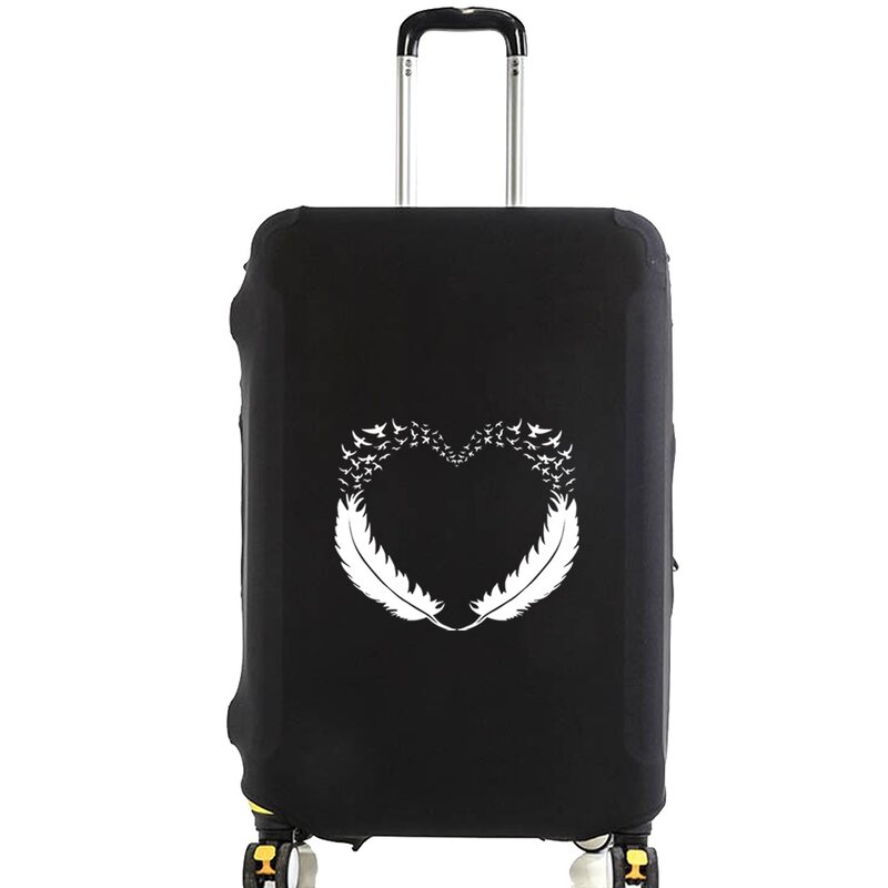 Cubierta protectora de equipaje, cubierta elástica con estampado de plumas, antipolvo, resistente a los arañazos, accesorios de viaje para maletas de 18-32 pulgadas