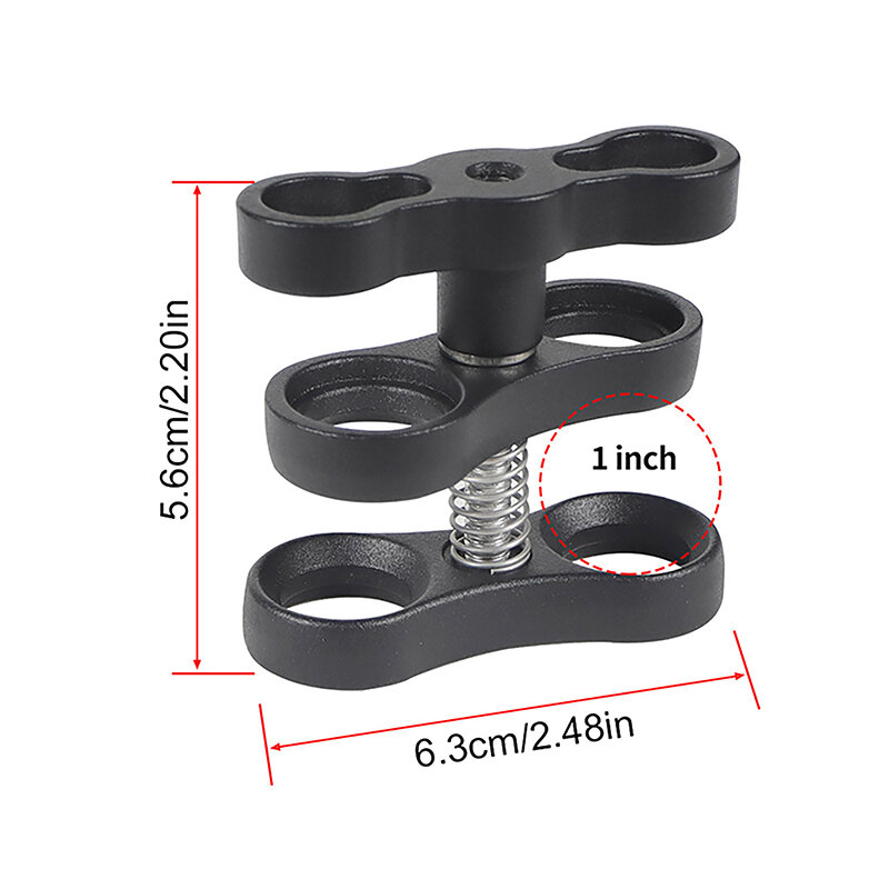 1'' Aluminum Ball Clamp Mount For Underwater Diving Light Arms Tray Photography Diving Camera 360° Clip Adapter Bracket